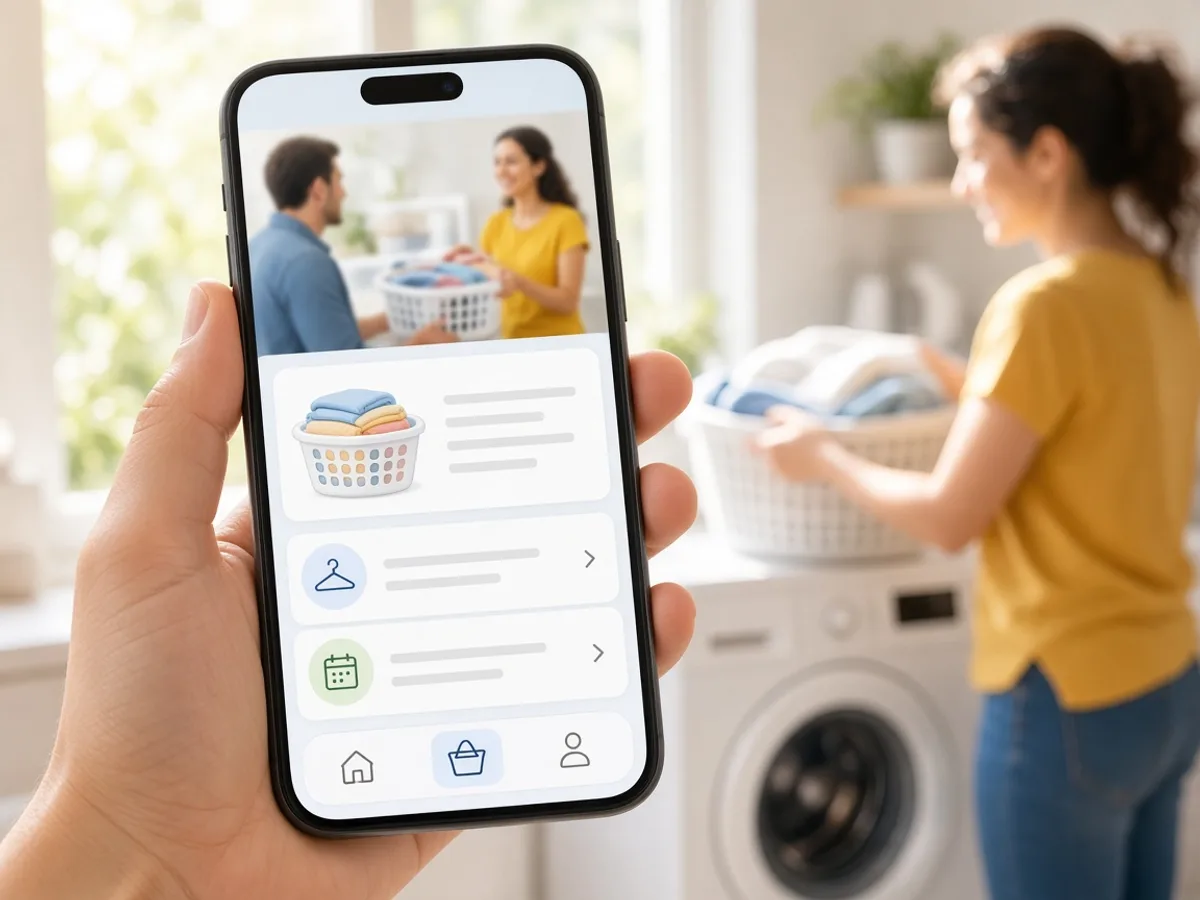 Poplin inspired laundry app preview