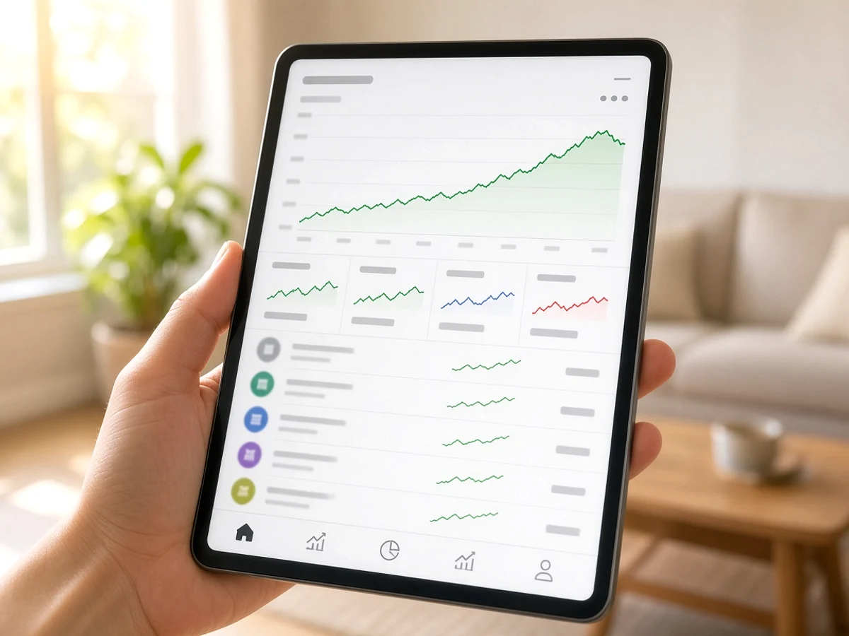 Trading 212 inspired stock trading app preview