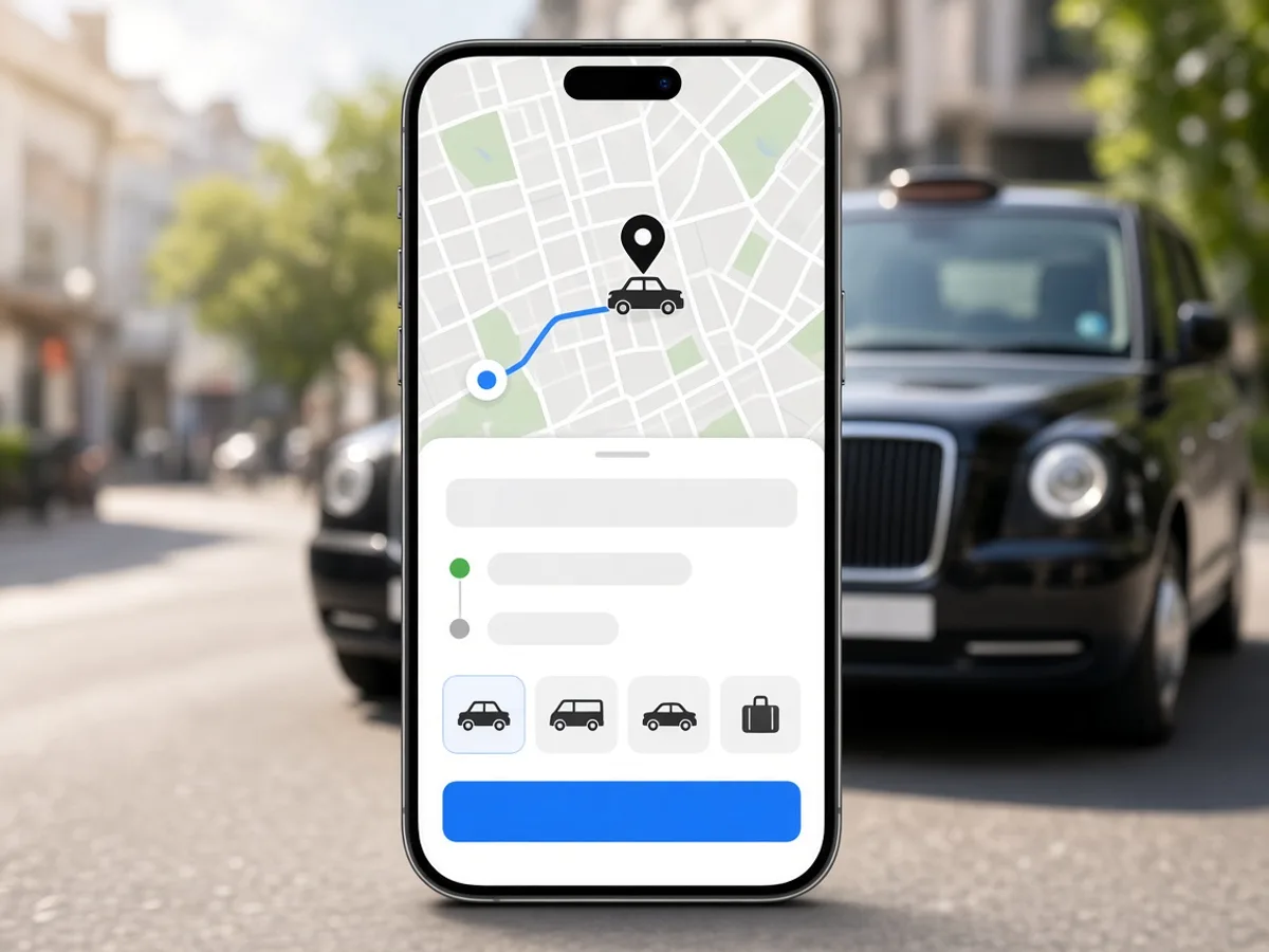 FREE NOW inspired taxi booking app preview