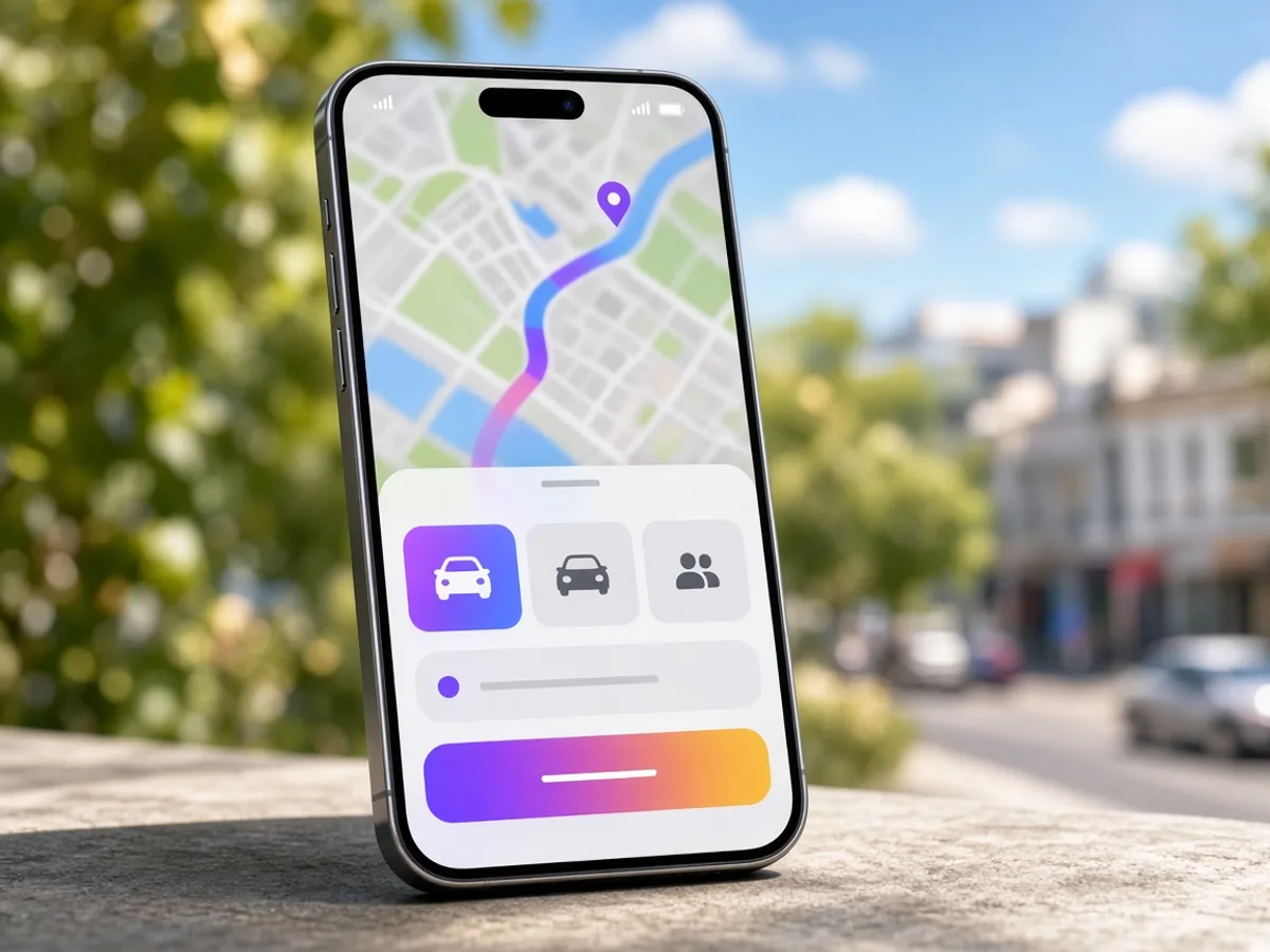 Uber inspired taxi booking app preview