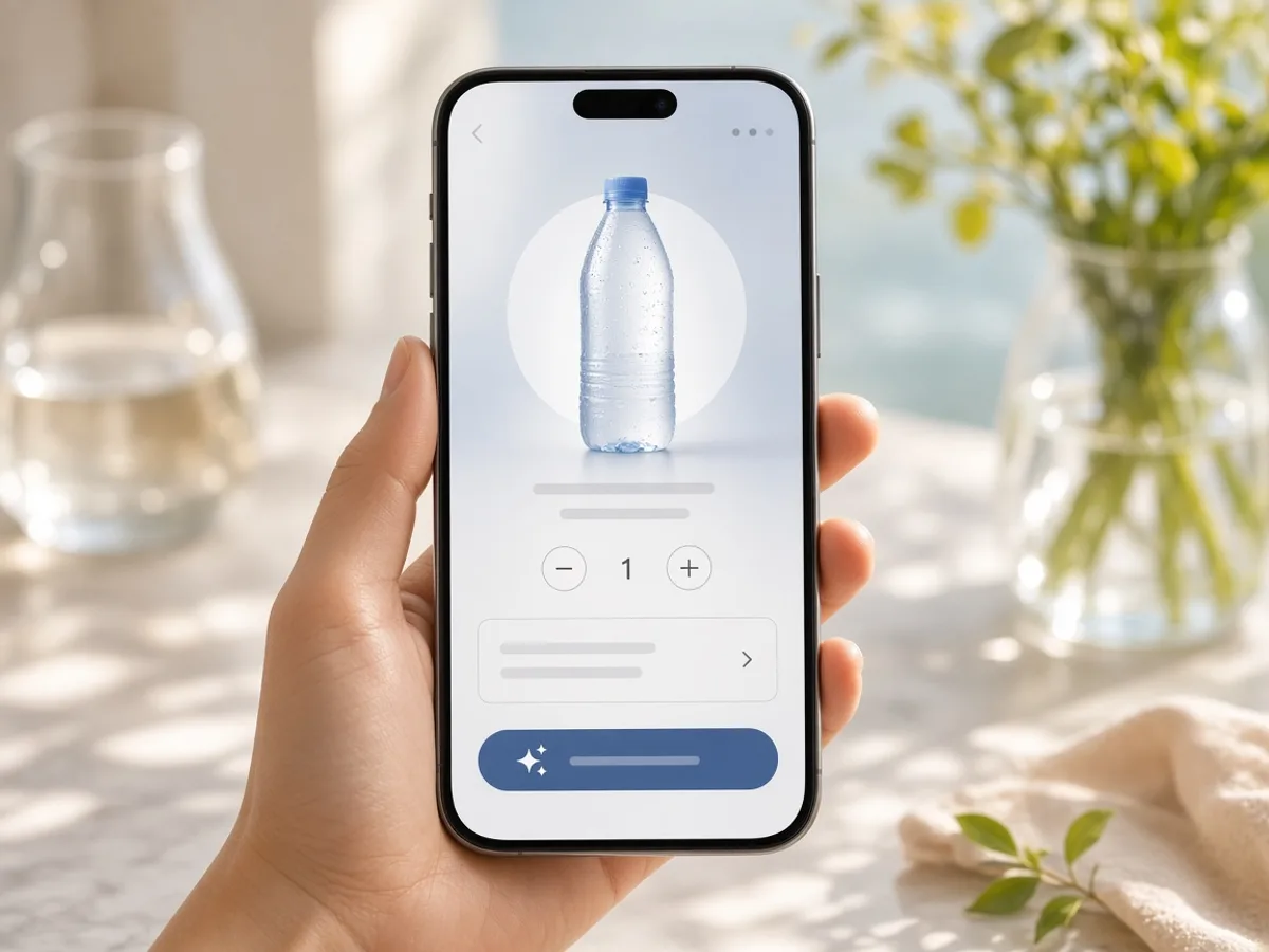 Evian inspired water delivery app preview