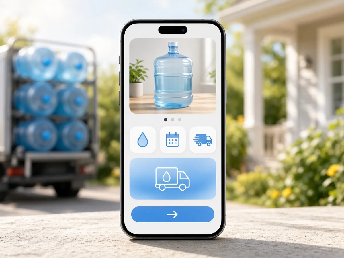 Primo Water inspired water delivery app preview