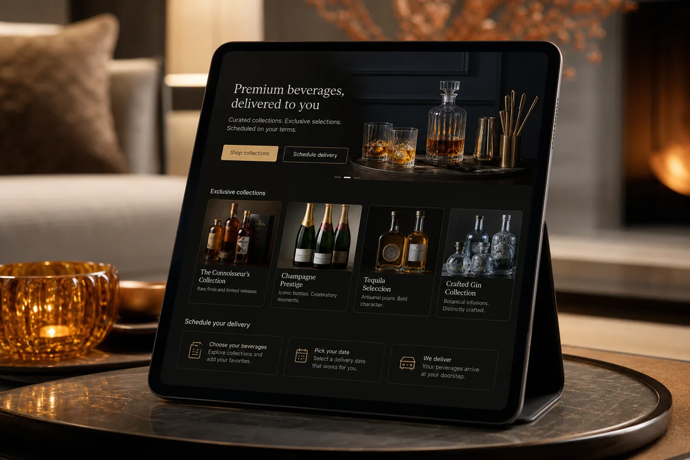 Minibar inspired alcohol-delivery app preview