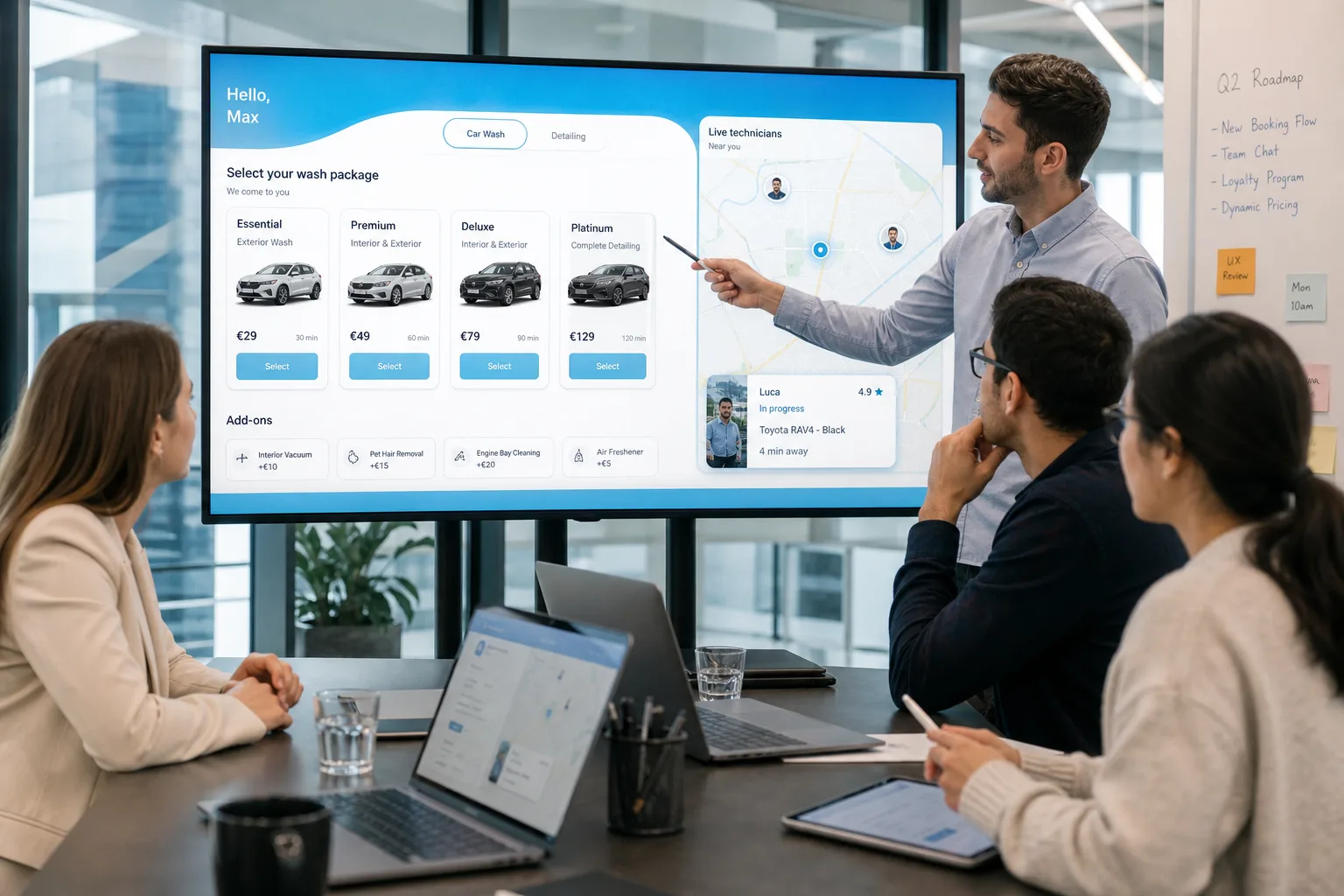 Car wash app development company building on demand vehicle cleaning applications in Luxembourg