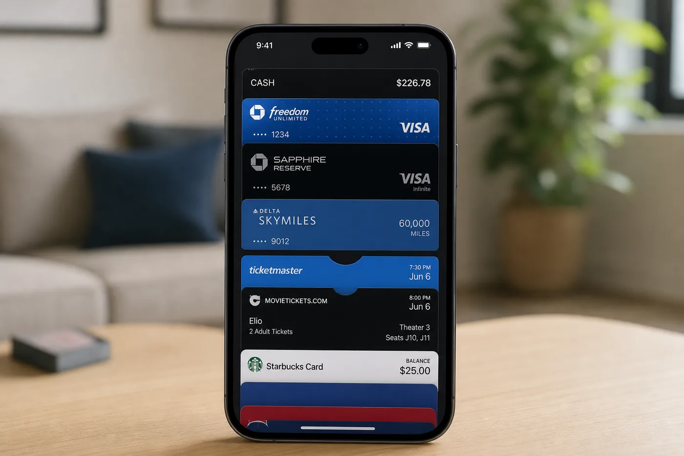 Apple Wallet inspired e-wallet app preview