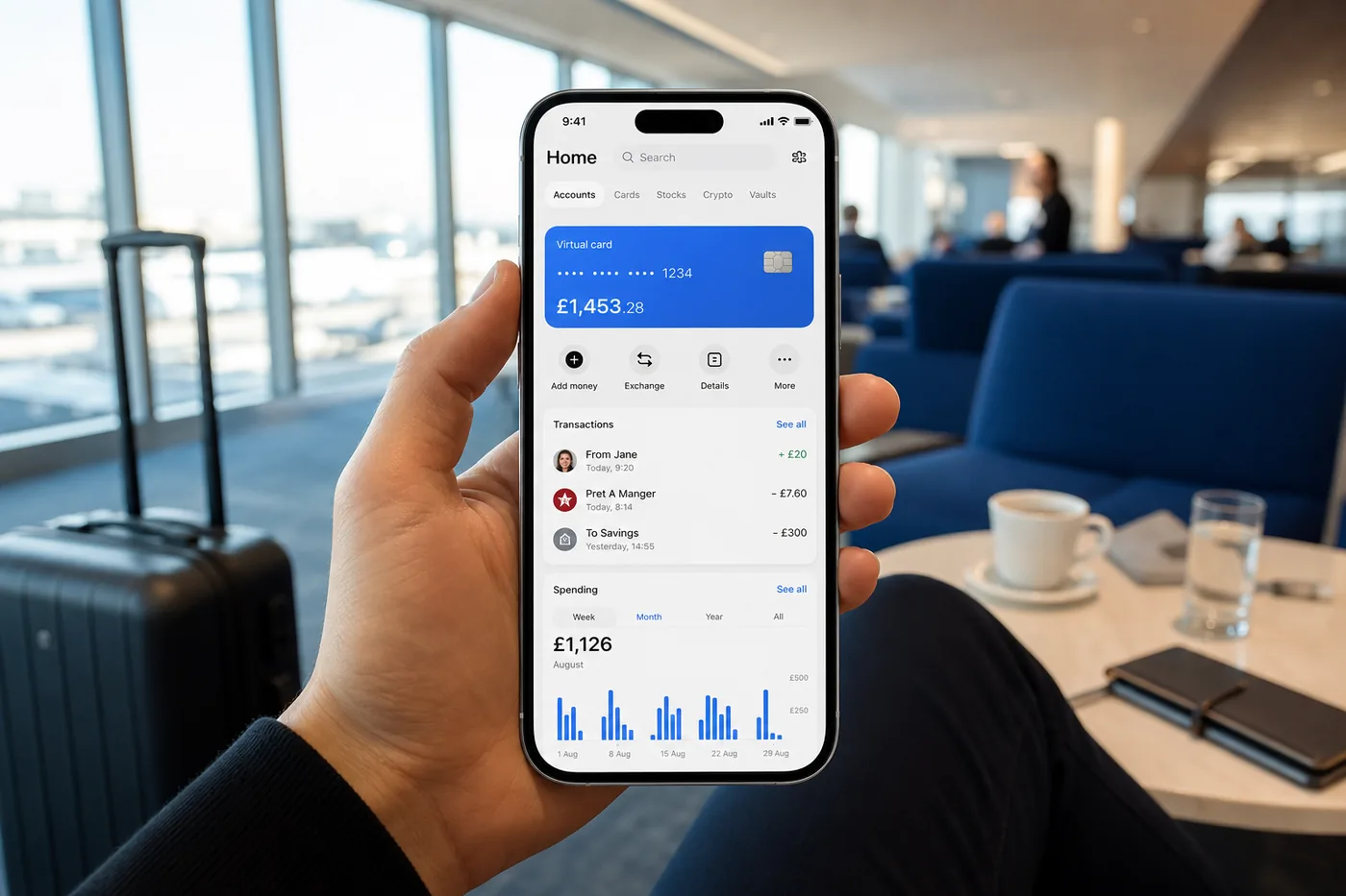 Revolut inspired e-wallet app preview