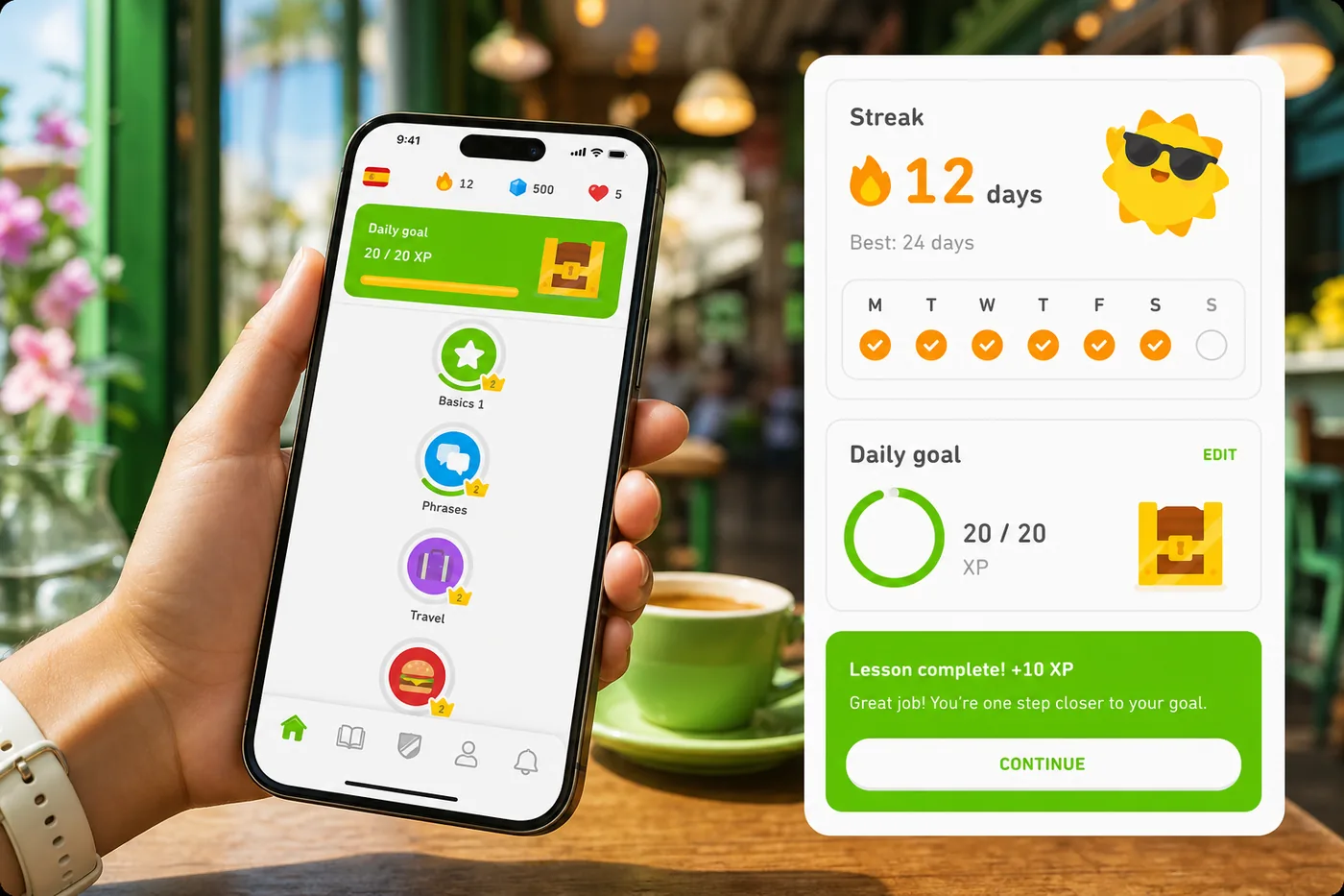 Duolingo inspired education app preview