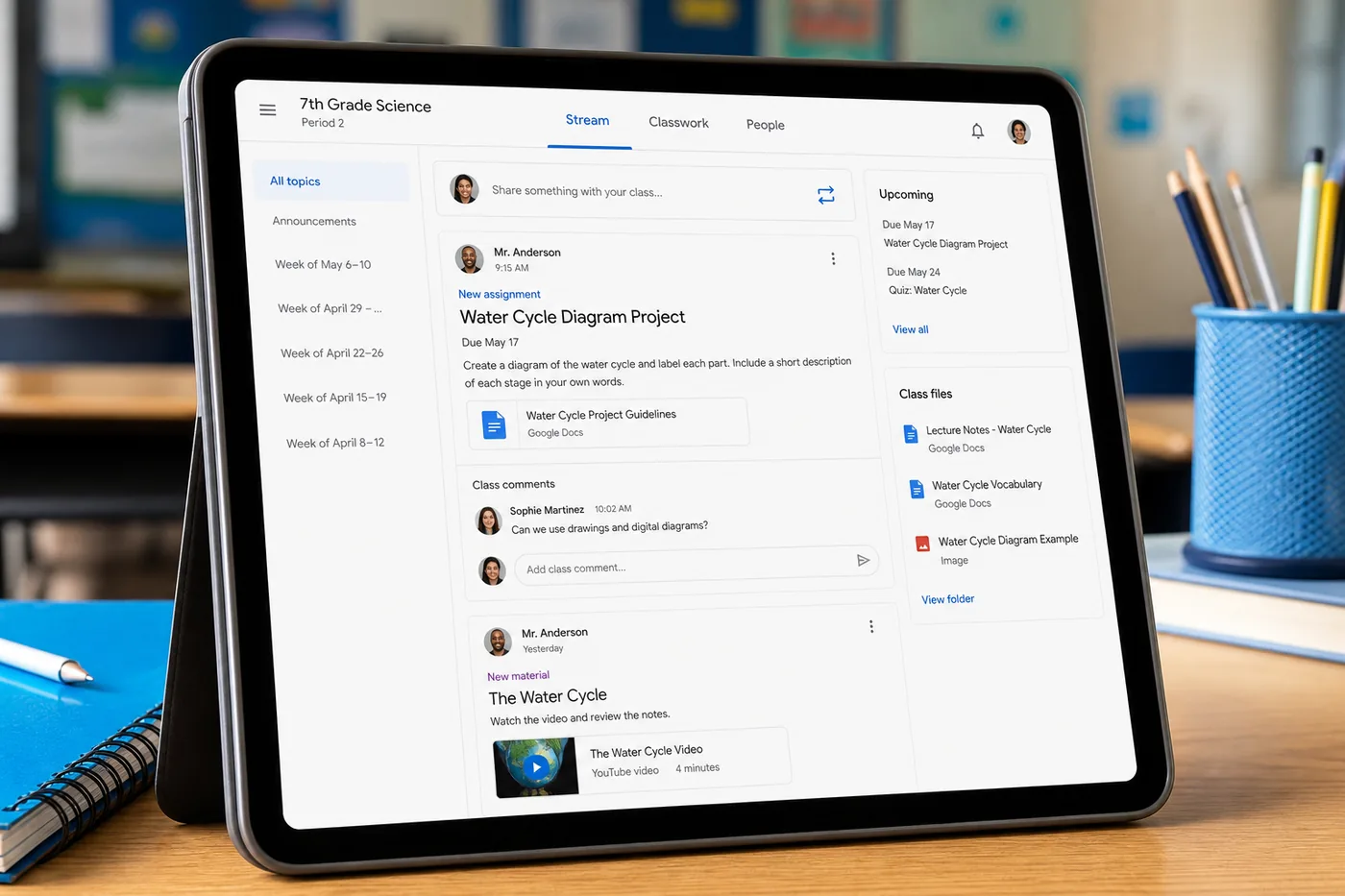 Google Classroom inspired education app preview