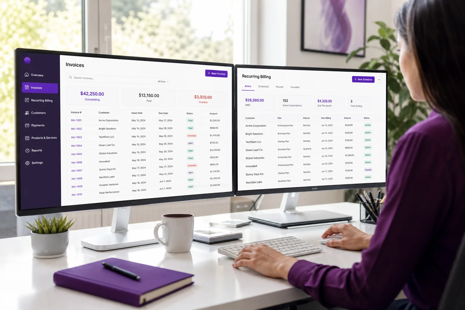 Stripe inspired fintech app preview