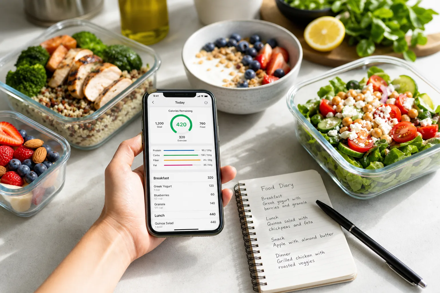 MyFitnessPal inspired fitness app preview