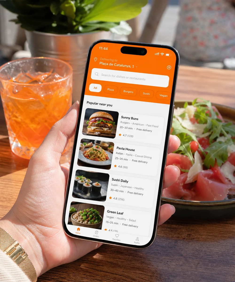 Just Eat inspired food delivery app preview