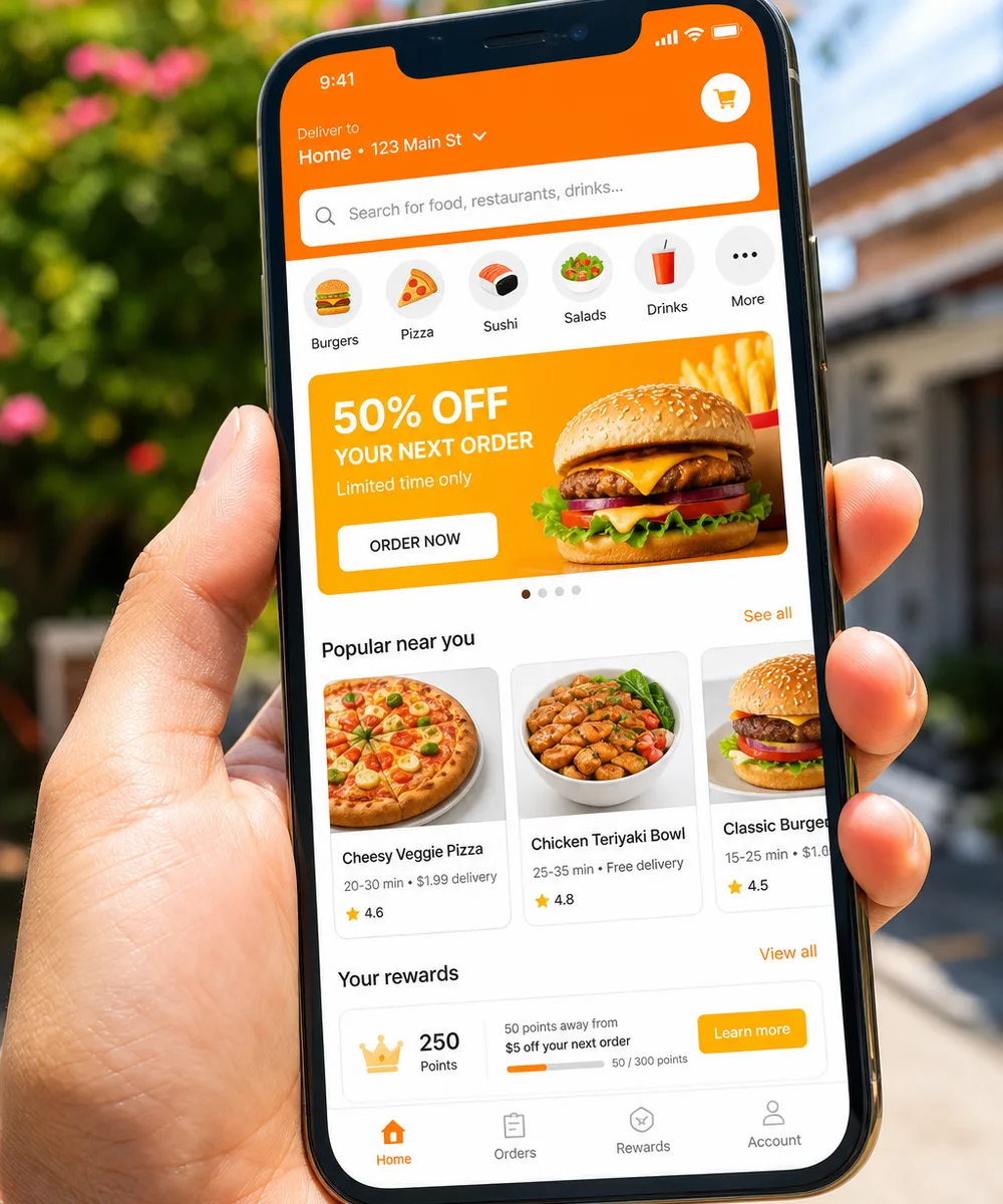 Talabat inspired food delivery app preview