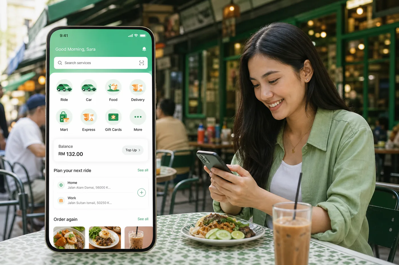 Grab inspired taxi-booking app preview
