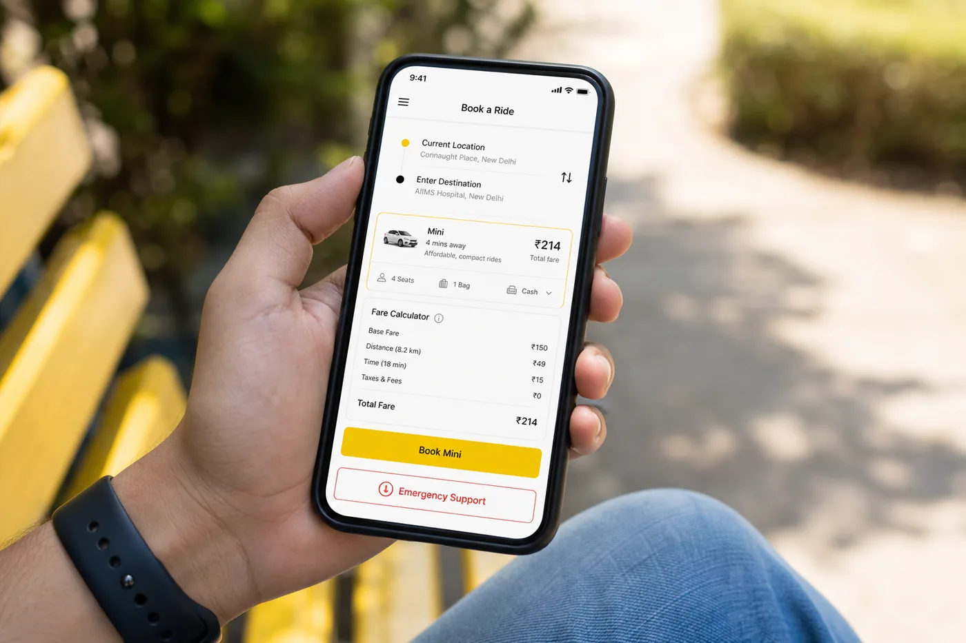 Ola inspired taxi-booking app preview