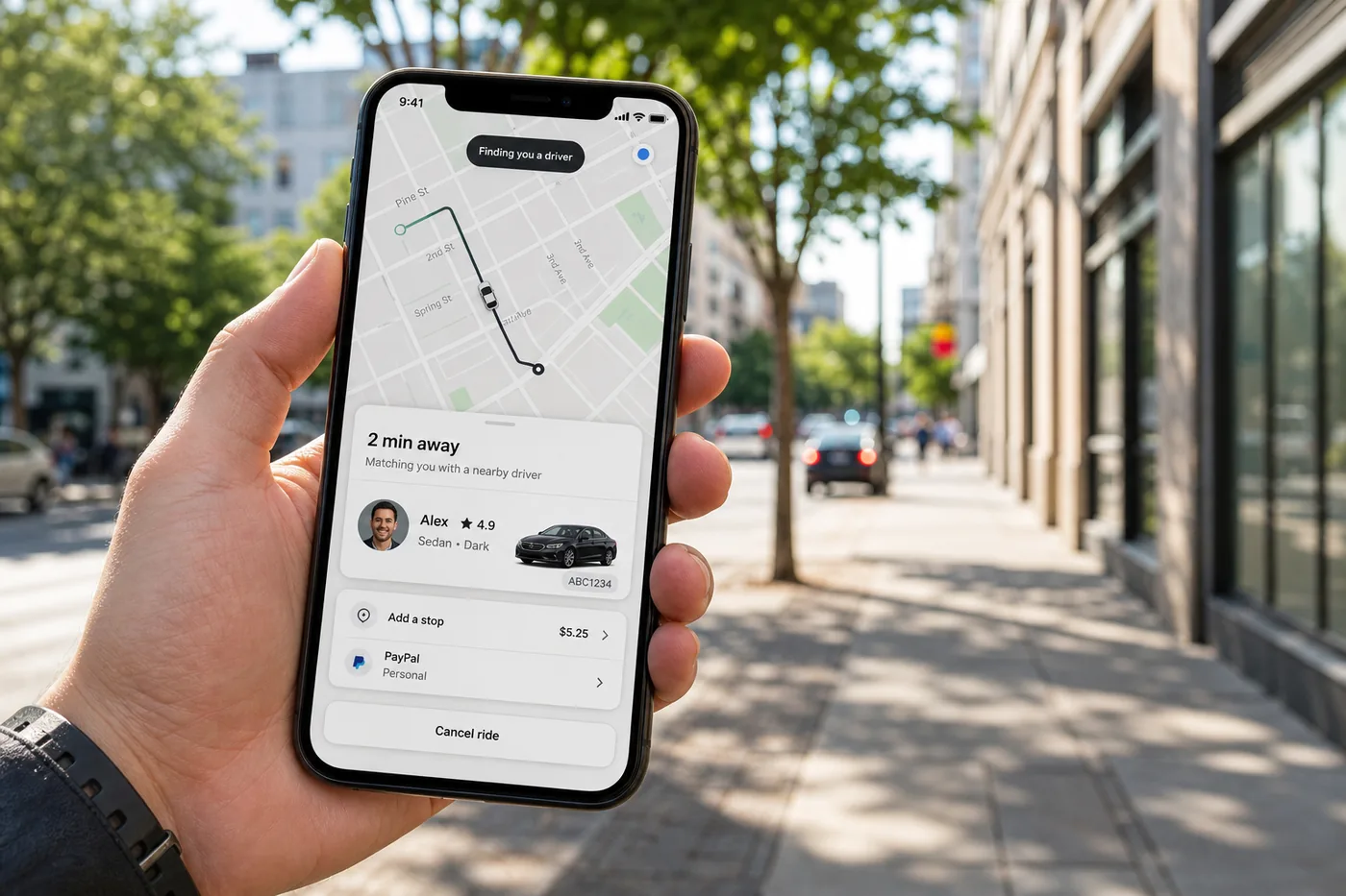 Uber inspired taxi-booking app preview