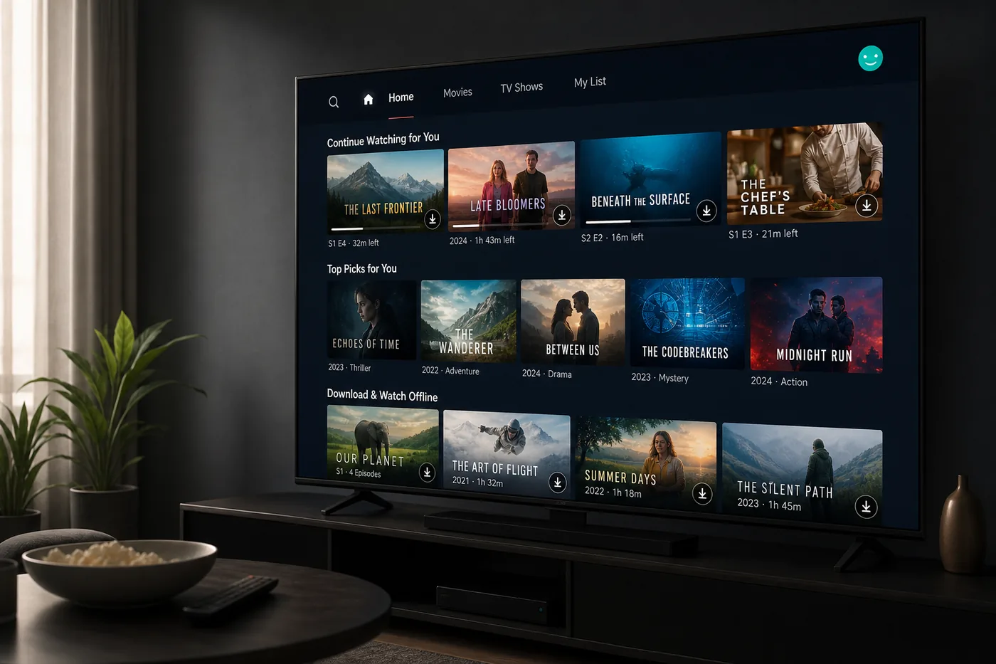 Netflix inspired video streaming app preview