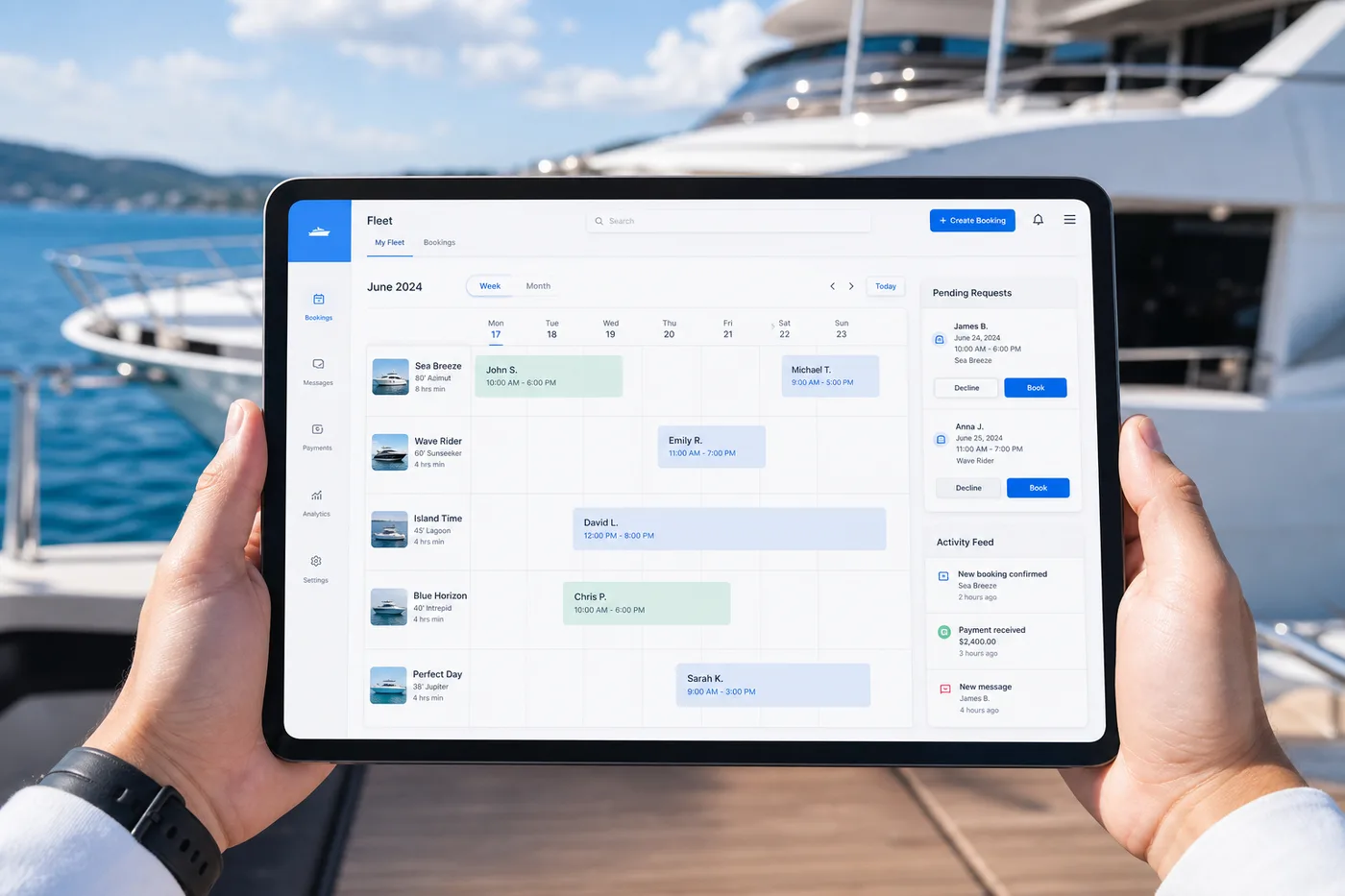 Boatsetter inspired yacht rental app preview