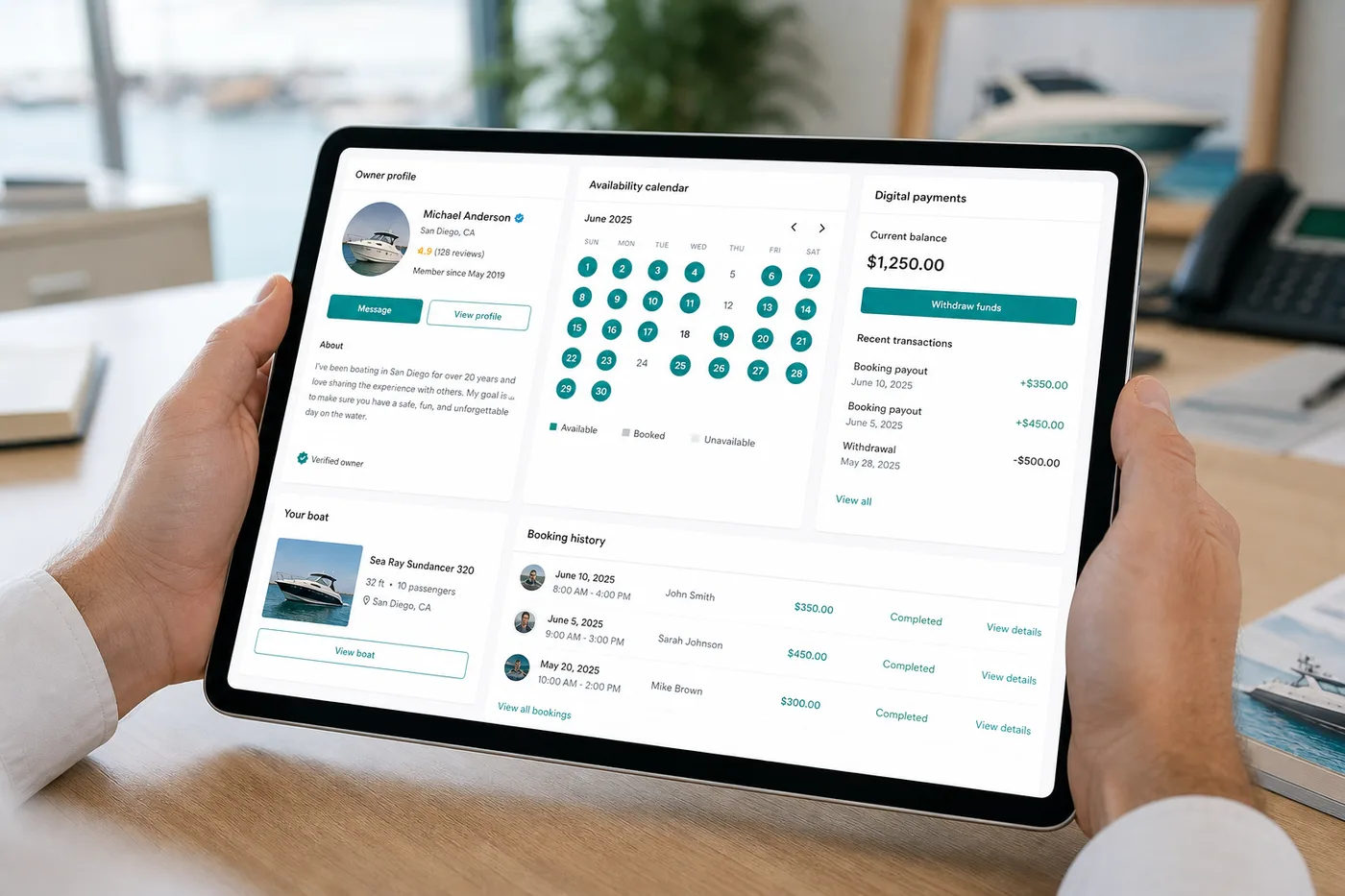 Borrow A Boat inspired yacht rental app preview