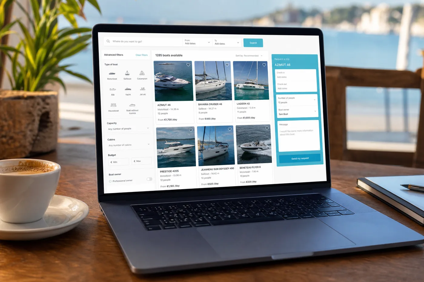 Click&Boat inspired yacht rental app preview