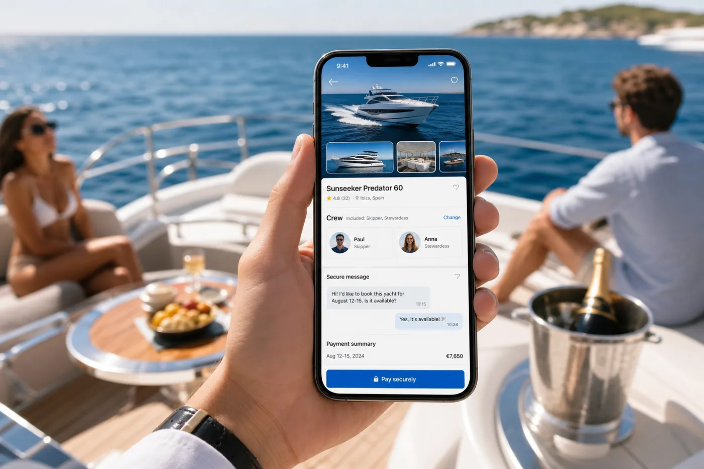 SamBoat inspired yacht rental app preview