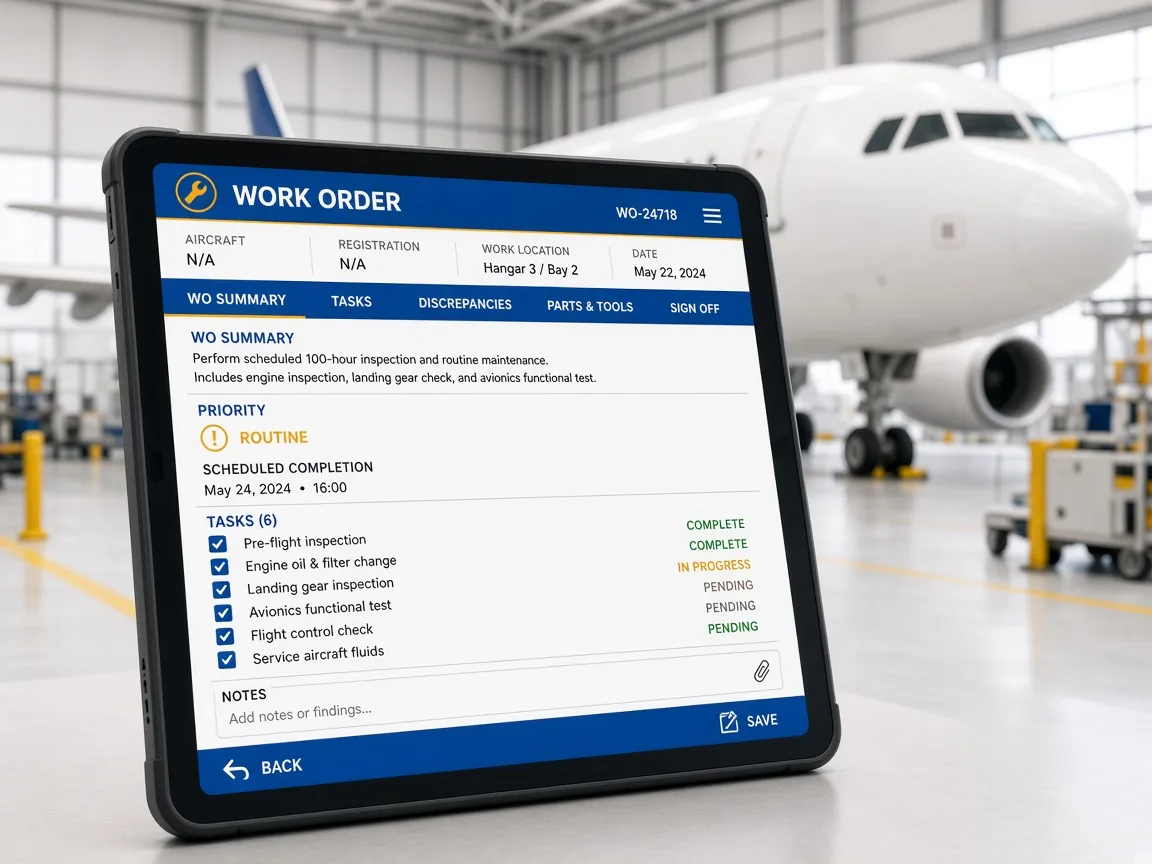 Maintenance inspired aviation software preview