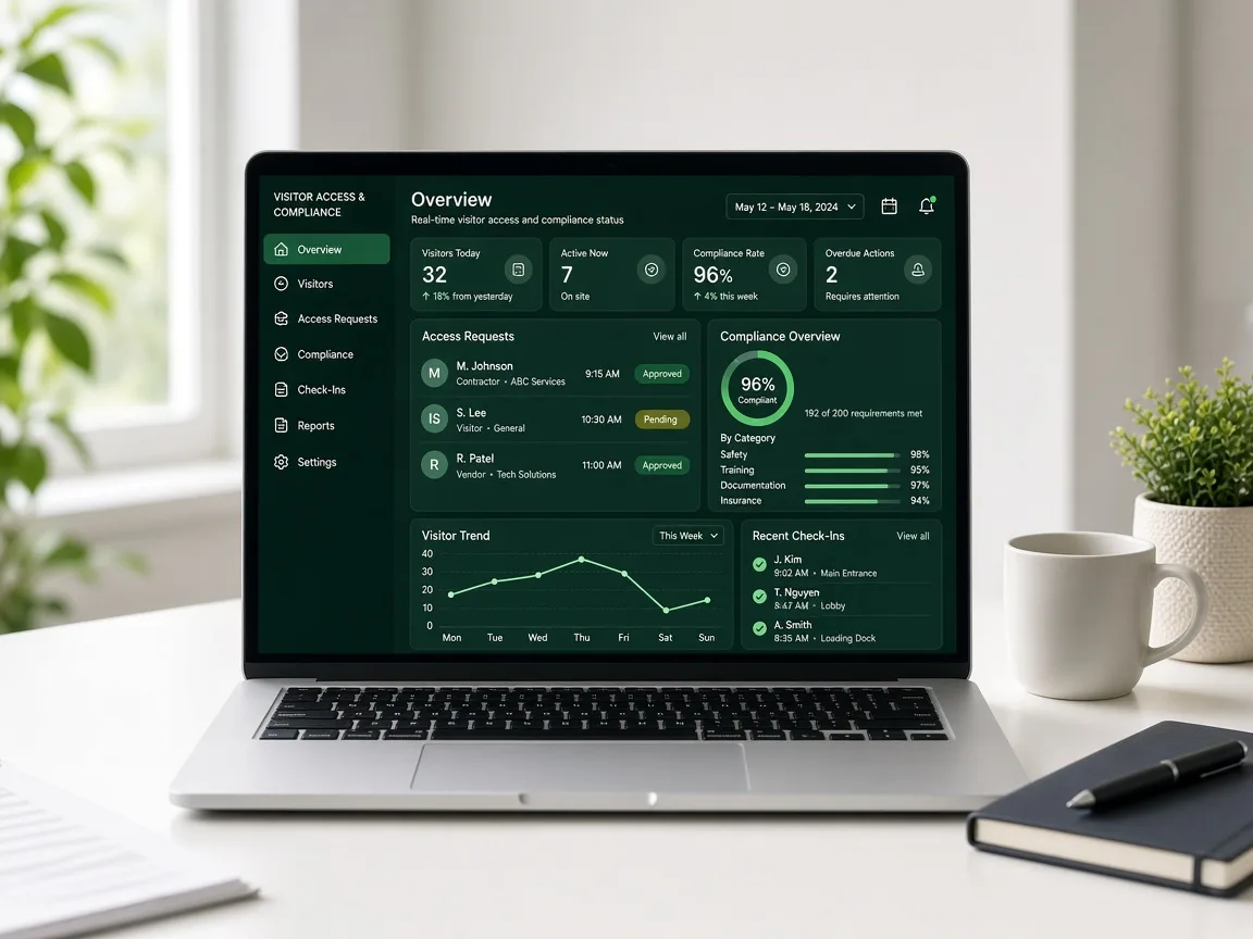 Proxyclick inspired visitor management software preview