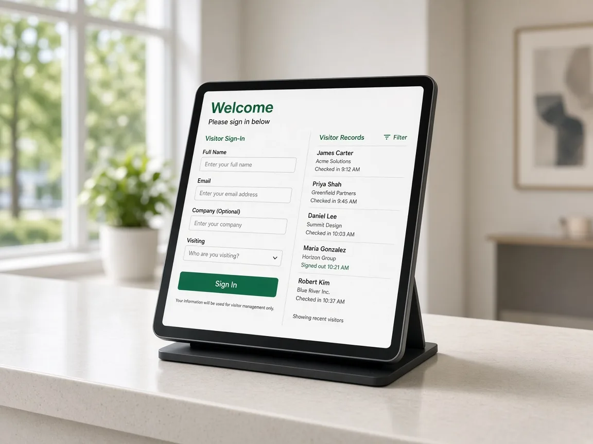 Sign In inspired visitor management software preview