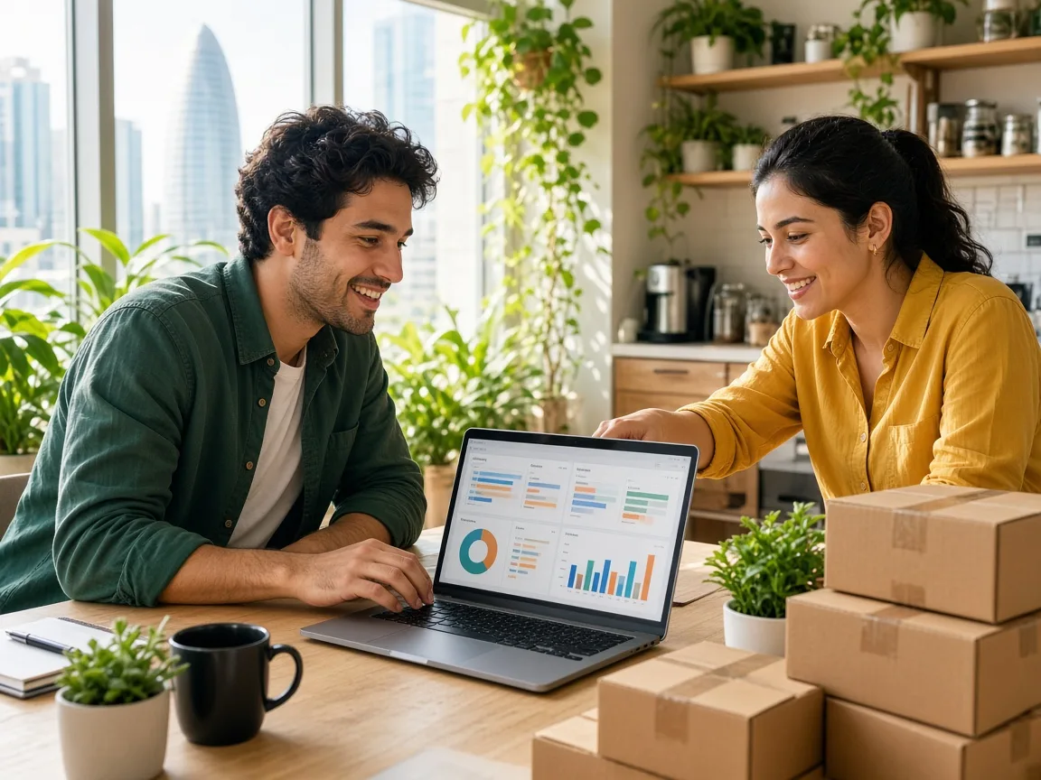 Startup founders setting up a focused ERP system for core business operations