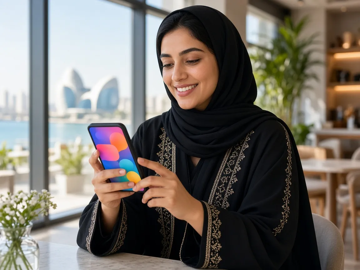 Customer using a mobile app built by a mobile app development company in Qatar