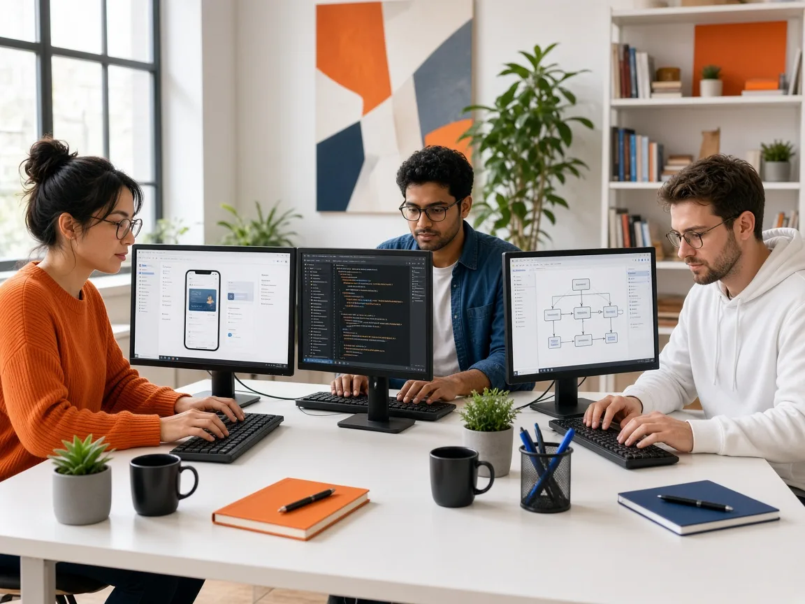IT consultants reviewing technology priorities with business stakeholders