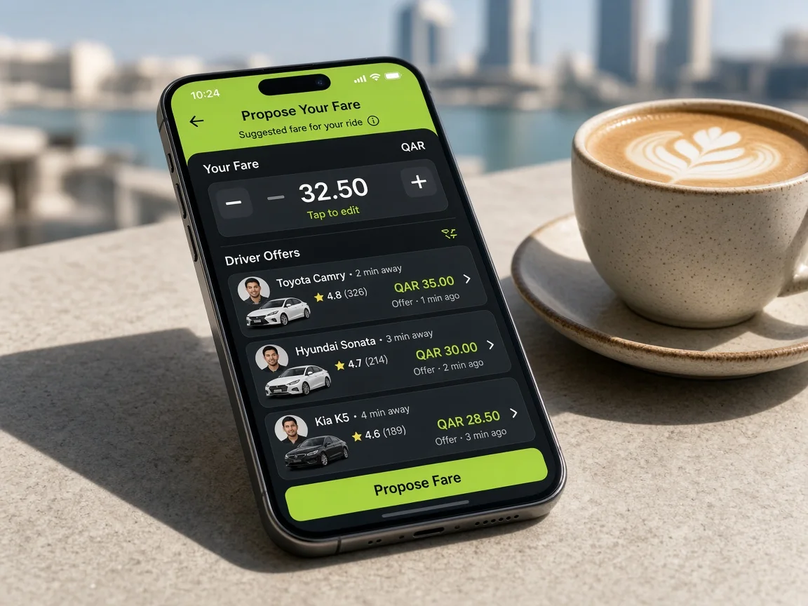 inDrive inspired taxi booking app preview