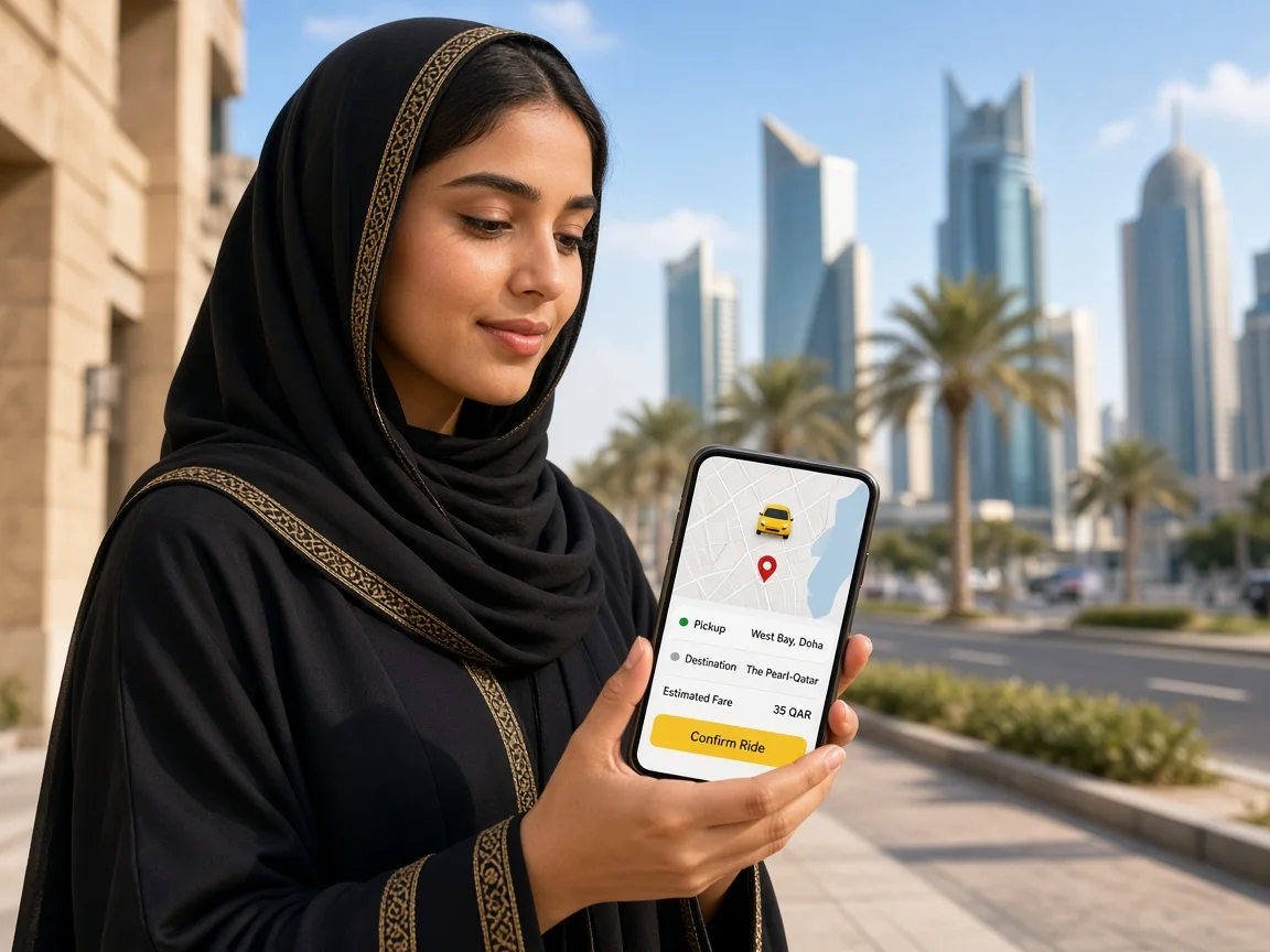 Custom taxi booking application showing available vehicles, pickup locations, and ride confirmation screens