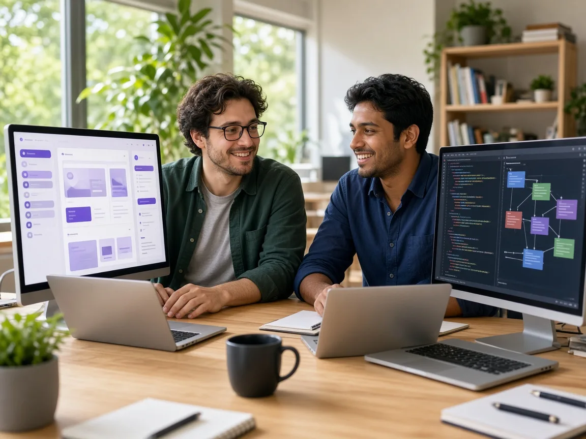 Full stack development team building integrated business portal applications