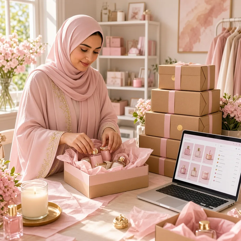 Online store owner in Qatar managing an ecommerce website with products ready to ship
