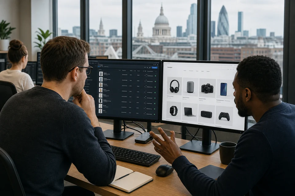 London developers building an electronics ecommerce catalogue and storefront