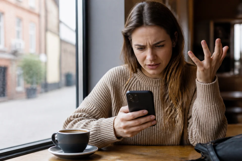 UK shopper struggling with a slow mobile ecommerce checkout on a smartphone