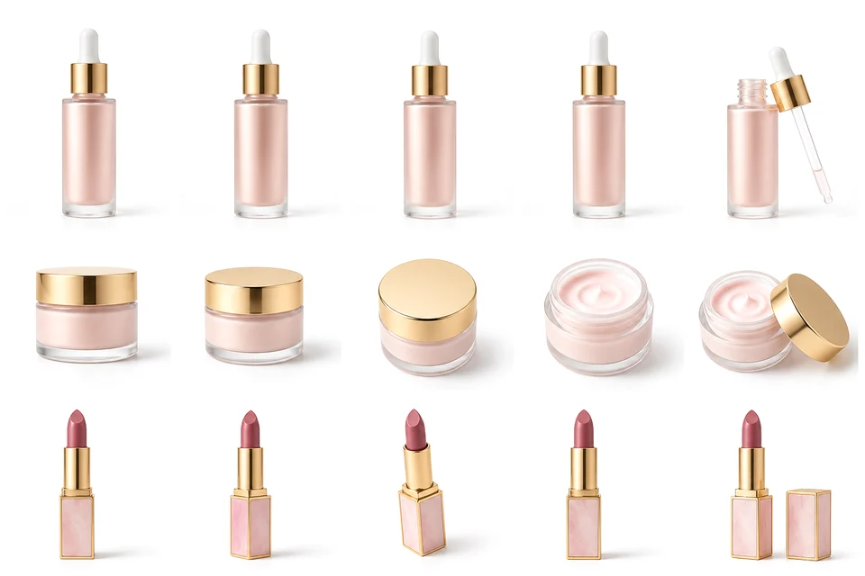 Professional beauty product photography setup for a cosmetics ecommerce website