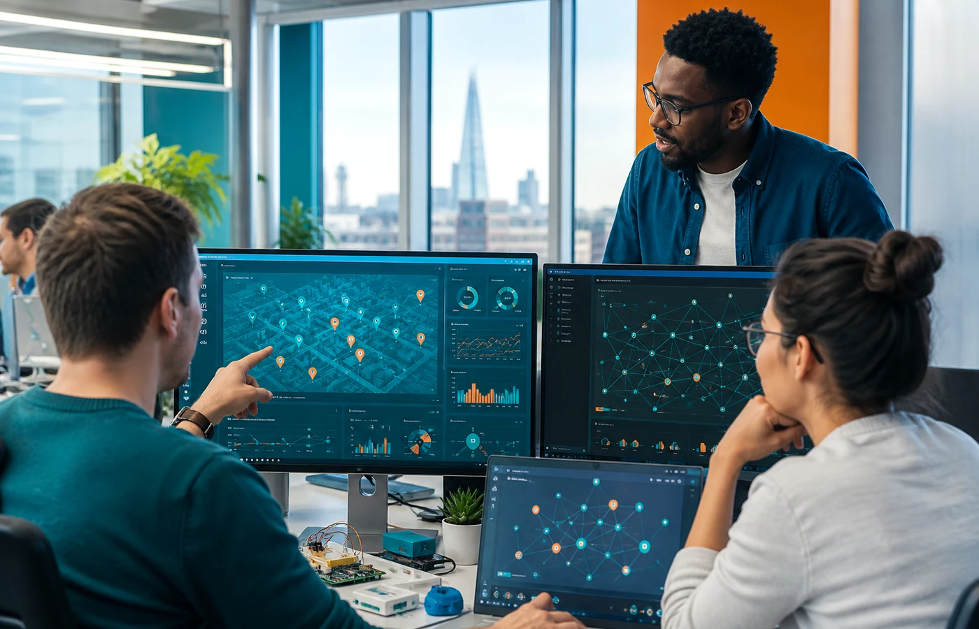 IoT project planning session with UK development specialists