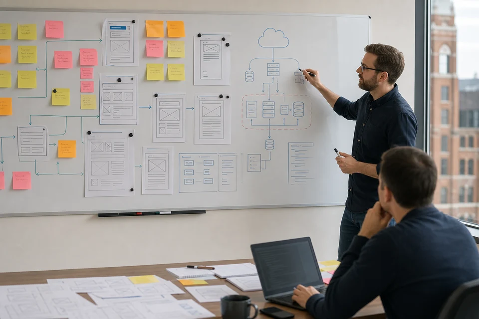 Team planning Kentico website architecture and cloud hosting