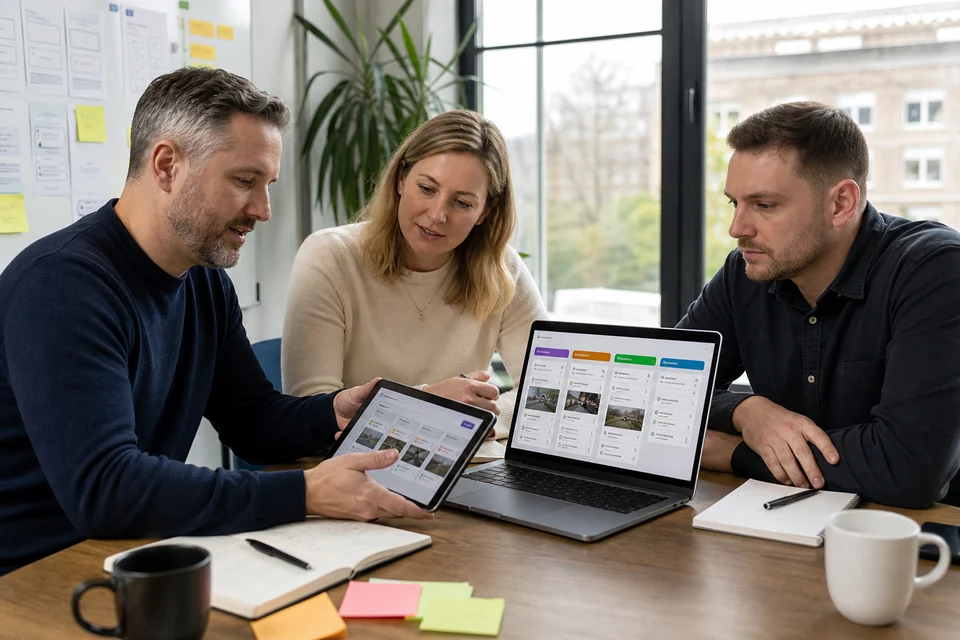 UK product team reviewing corrective, adaptive, and security maintenance tasks for a mobile app