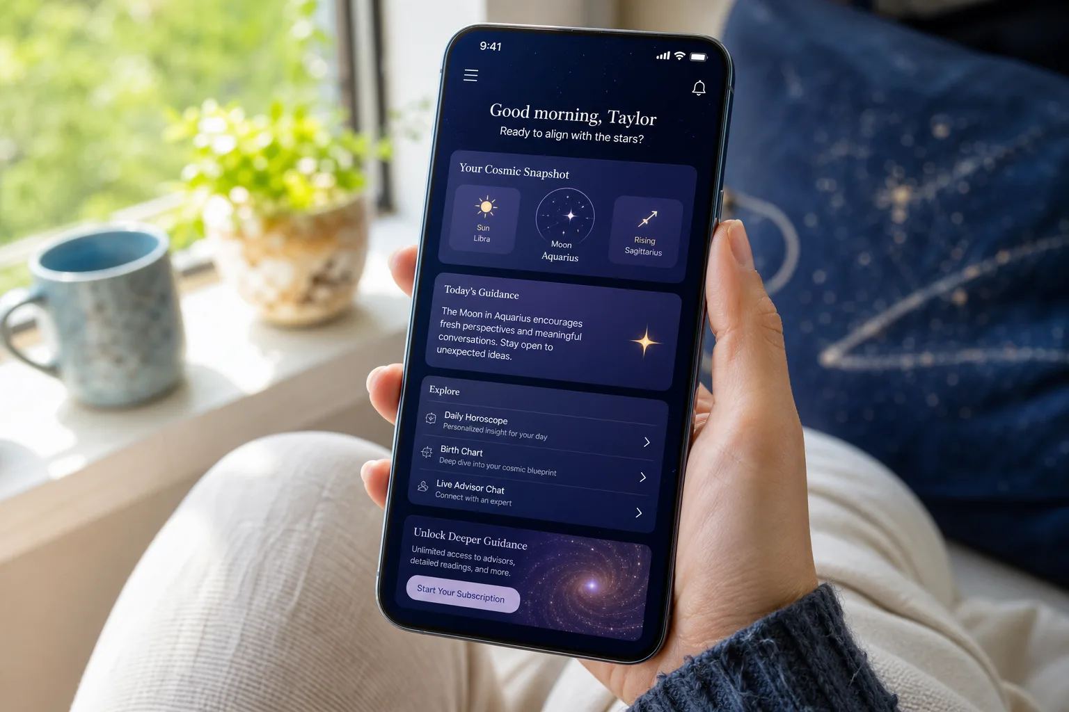 Nebula inspired astrology app preview