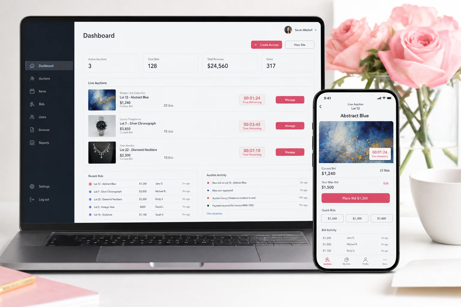 Live auction app development