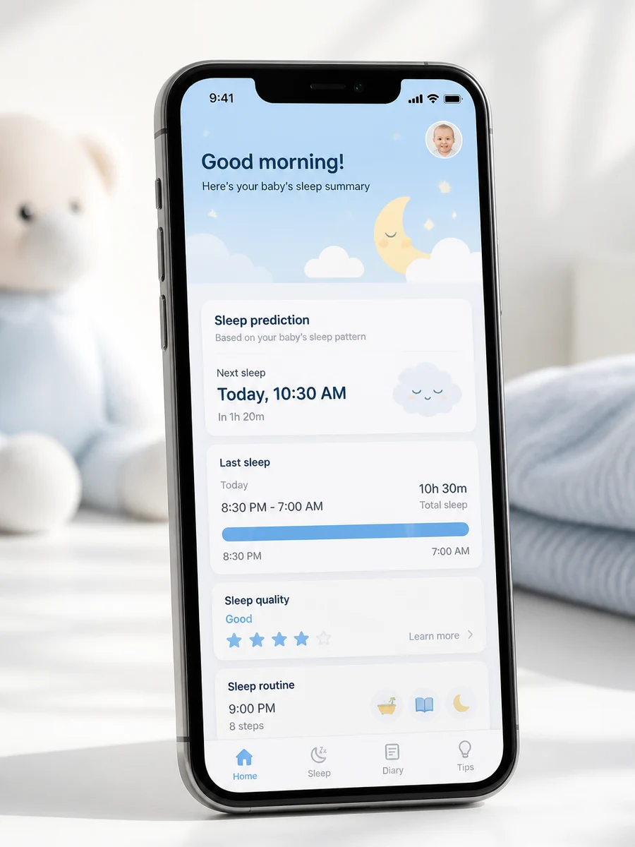 Huckleberry inspired baby tracking app preview