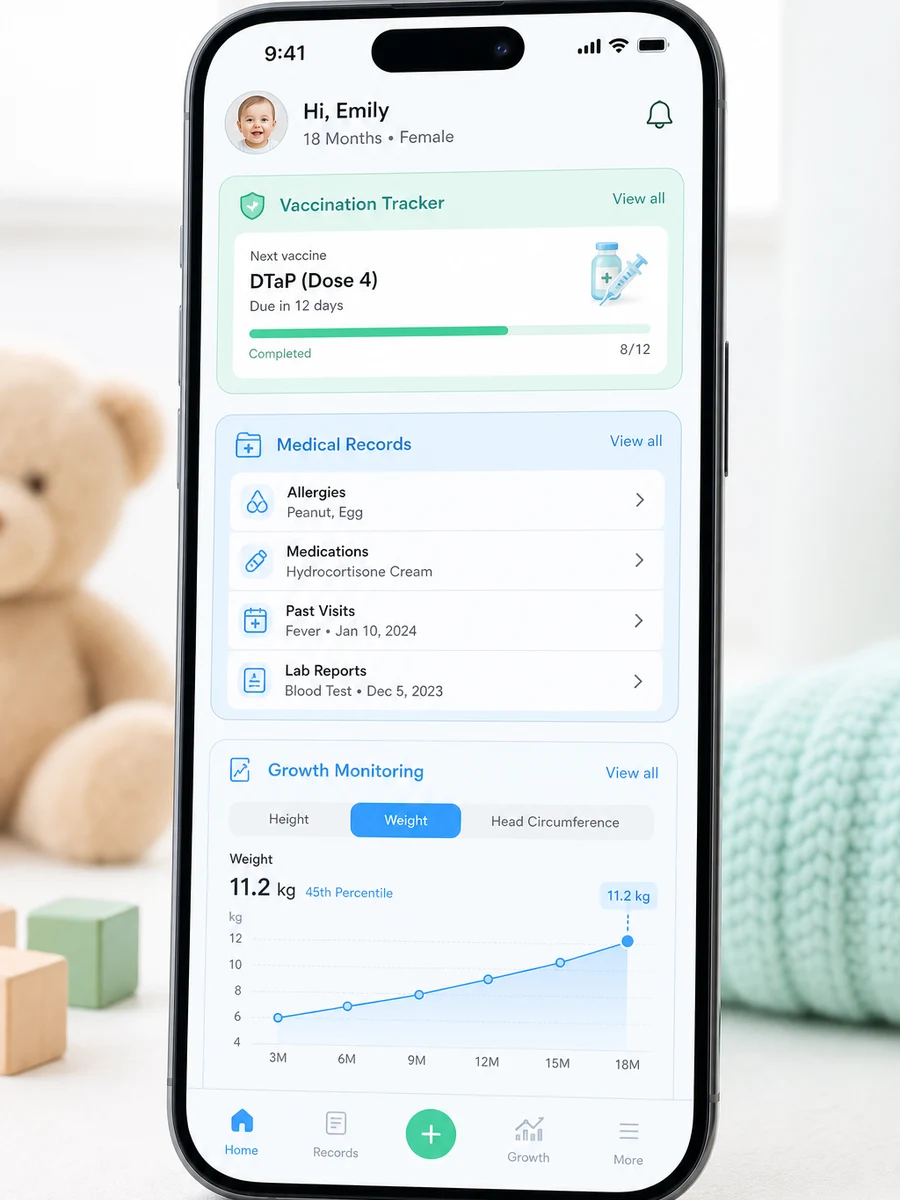 Sprout Baby inspired baby tracking app preview