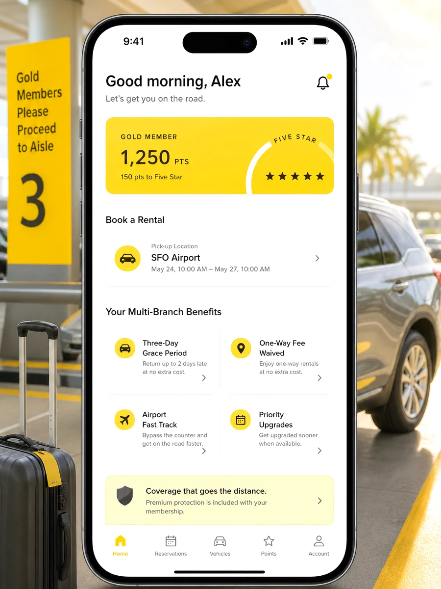 Hertz inspired dating app preview