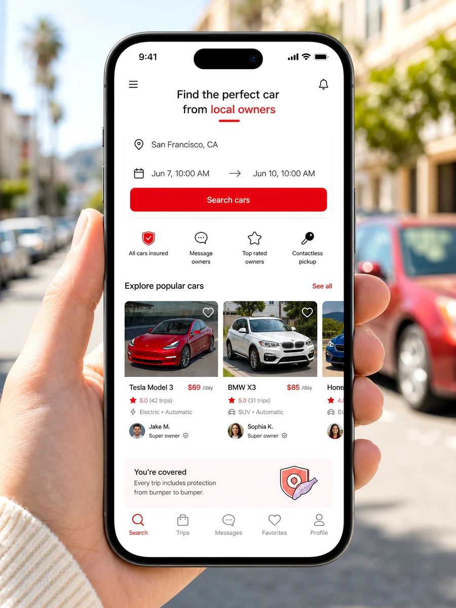 Turo inspired dating app preview