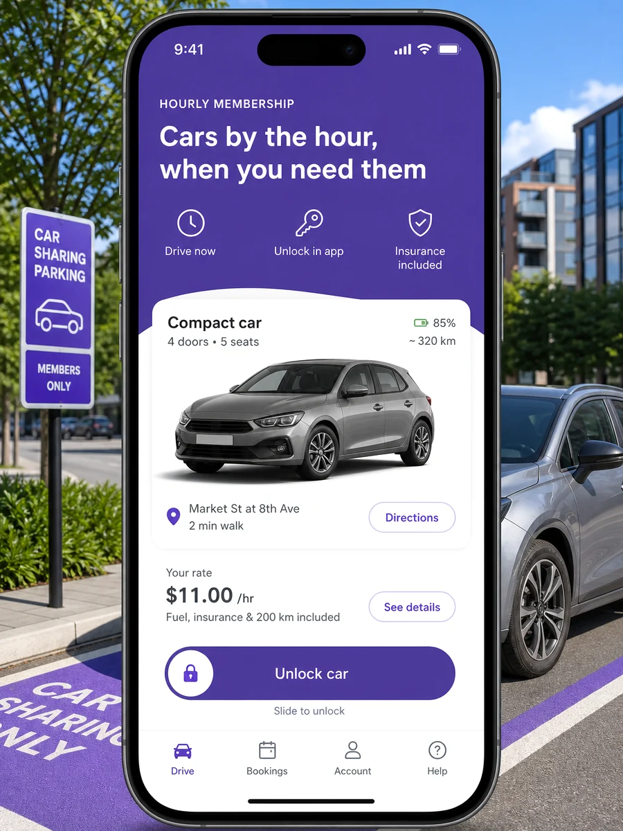 Zipcar inspired dating app preview