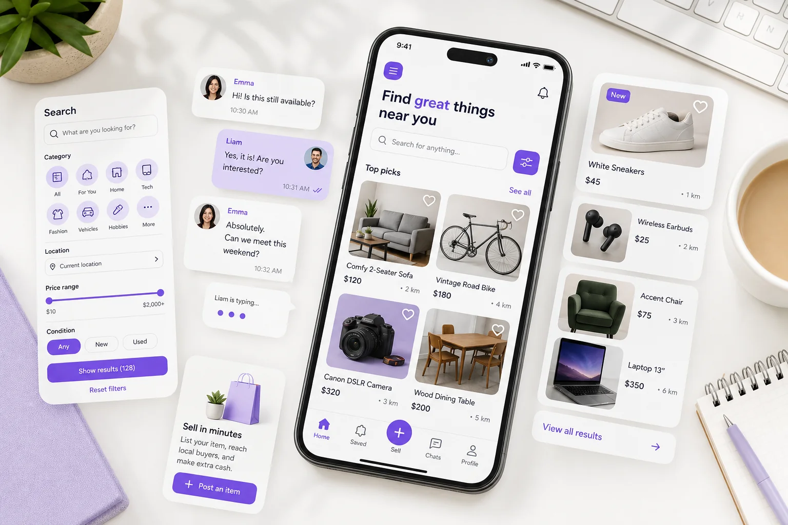 Classified marketplace product concept for UK businesses