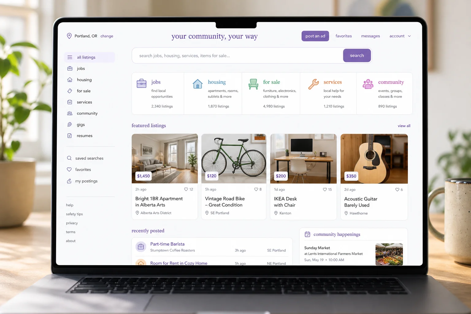 Craigslist inspired classified app app preview