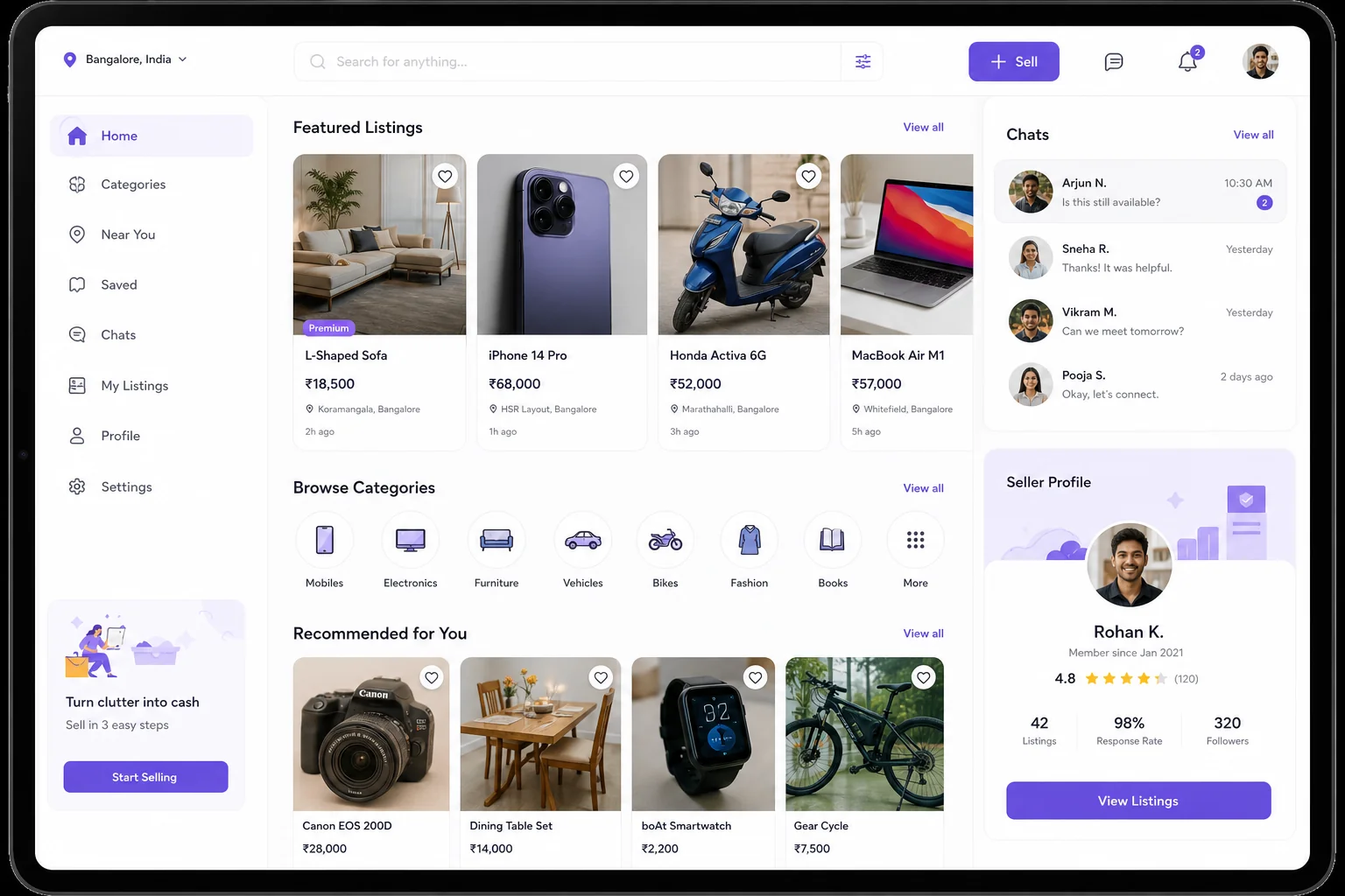 OLX inspired classified app app preview